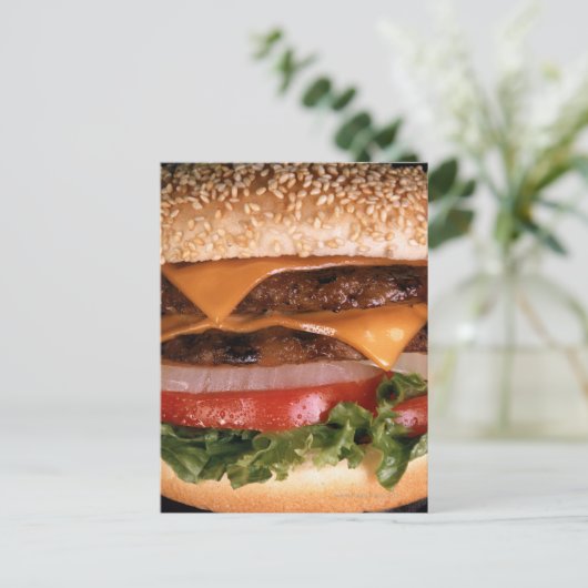 Cheeseburger Postkarte (Stehend Vorderseite)