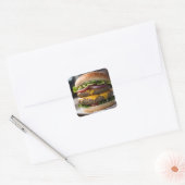 Cheeseburger Quadratischer Aufkleber (Umschlag)
