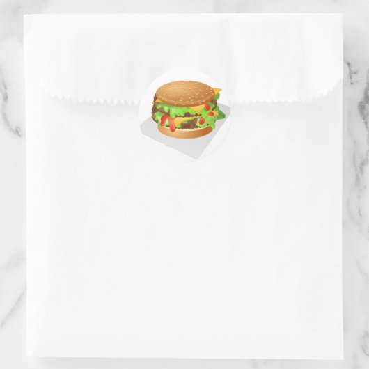 Cheeseburger Runder Aufkleber (Tasche)