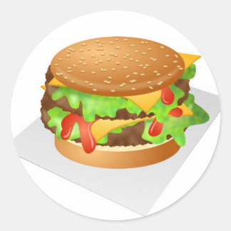 Cheeseburger Runder Aufkleber