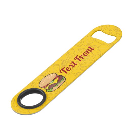 Cheeseburger Speed Flaschenöffner (Vorderseite Schrägansicht)
