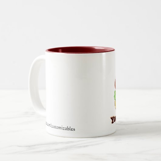 Cheeseburger-Tasse Zweifarbige Tasse (Vorderseite Links)