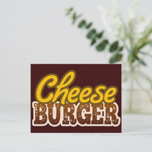 Cheeseburger Text Design Postkarte (Stehend Vorderseite)