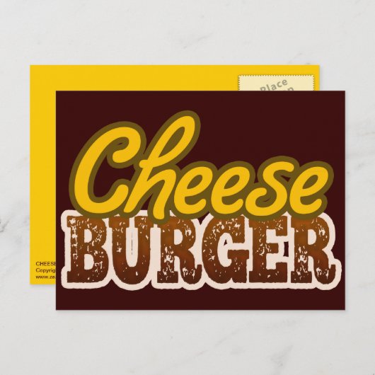 Cheeseburger Text Design Postkarte (Vorne/Hinten)