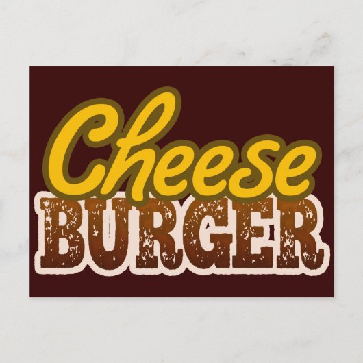 Cheeseburger Text Design Postkarte (Vorderseite)