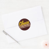 Cheeseburger Text Design Runder Aufkleber (Umschlag)
