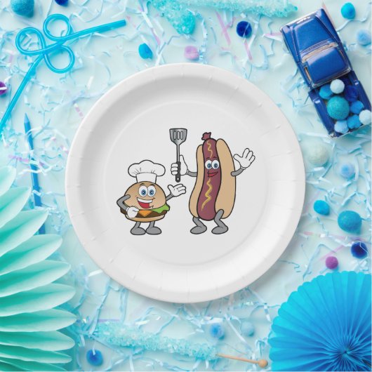 Cheeseburger-und Hotdog-Party-Teller Koch-Heraus Pappteller (Party)