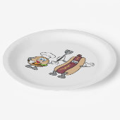 Cheeseburger-und Hotdog-Party-Teller Koch-Heraus Pappteller (Schrägansicht)