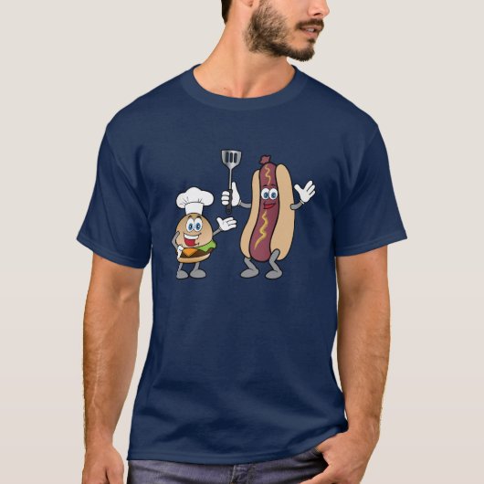 Cheeseburger und Würstchen T-Shirt (Vorderseite)