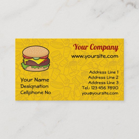 Cheeseburger Visitenkarte (Vorderseite)