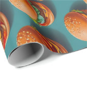 Cheeseburger Wrapping Paper Geschenkpapier (Rolleneckpunkt)