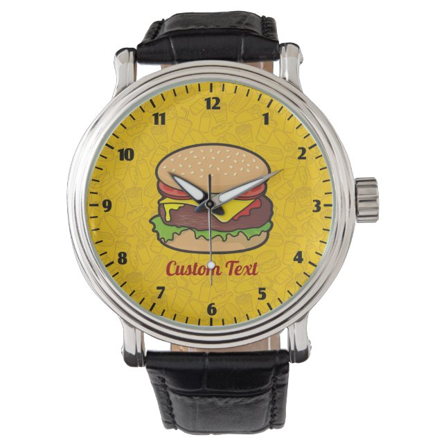 Cheeseburger Wrist Watch Armbanduhr (Vorderseite)