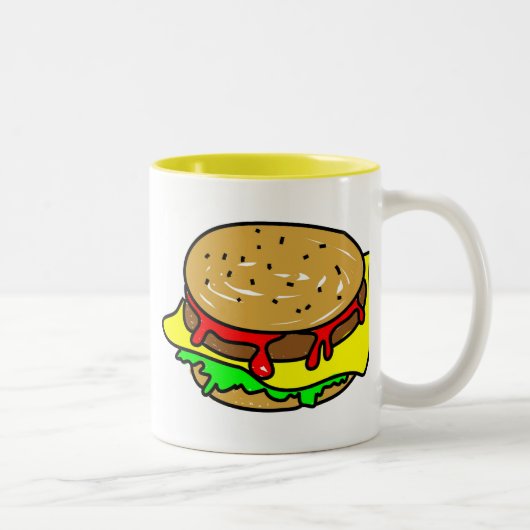Cheeseburger Zweifarbige Tasse (Rechts)