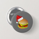 Cheeseburgers Hamburger Weihnachtsmannmütze Matchi Button (Vorne & Hinten)