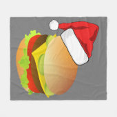Cheeseburgers Hamburger Weihnachtsmannmütze Matchi Fleecedecke (Vorderseite (Horizontal))