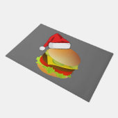 Cheeseburgers Hamburger Weihnachtsmannmütze Matchi Fußmatte (Schrägansicht)