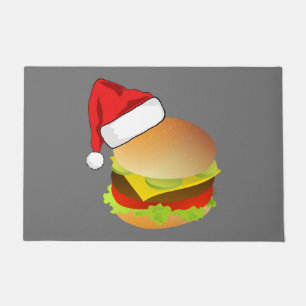 Cheeseburgers Hamburger Weihnachtsmannmütze Matchi Fußmatte