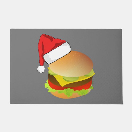 Cheeseburgers Hamburger Weihnachtsmannmütze Matchi Fußmatte (Vorderseite)