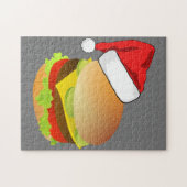Cheeseburgers Hamburger Weihnachtsmannmütze Matchi Puzzle (Horizontal)