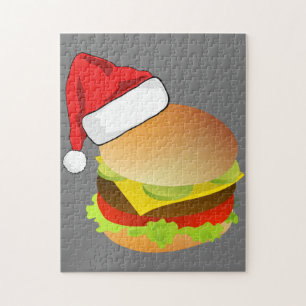 Cheeseburgers Hamburger Weihnachtsmannmütze Matchi Puzzle