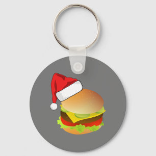 Cheeseburgers Hamburger Weihnachtsmannmütze Matchi Schlüsselanhänger