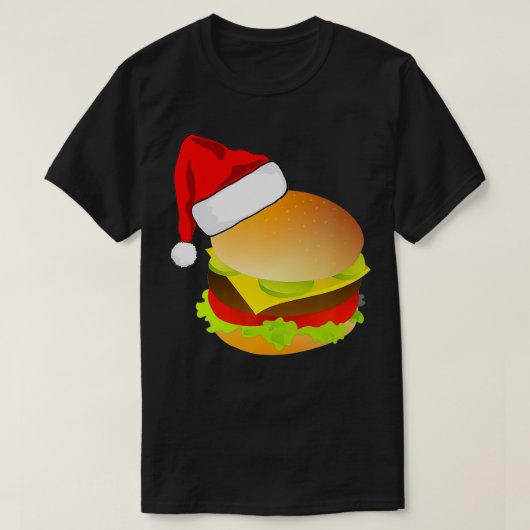 Cheeseburgers Hamburger Weihnachtsmannmütze Matchi T-Shirt (Design vorne)