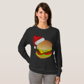 Cheeseburgers Hamburger Weihnachtsmannmütze Matchi T-Shirt (Vorne ganz)