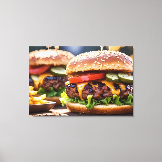 Cheeseburgers Leinwanddruck (Vorderseite)