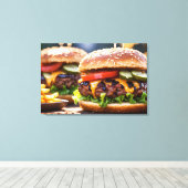 Cheeseburgers Leinwanddruck (Insitu (Holzboden))