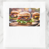 Cheeseburgers Rechteckiger Aufkleber (Tasche)