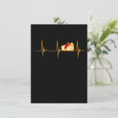 Cheesecake Dessert Käse Heartbeat Ekg Puls Einladung (Stehend Vorderseite)