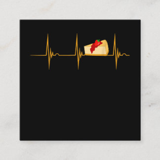 Cheesecake Dessert Käse Heartbeat Ekg Puls Quadratische Visitenkarte
