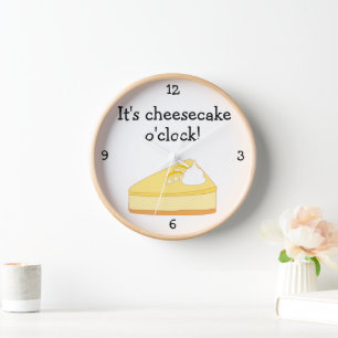Cheesecake O'Clock Spaß Food Grafik Wanduhr
