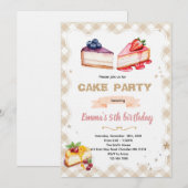 Cheesecake-Party-Einladung Einladung (Vorne/Hinten)
