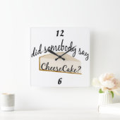 Cheesecake Wall Clock Quadratische Wanduhr (Zuhause)