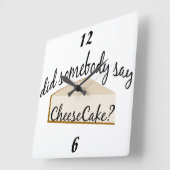 Cheesecake Wall Clock Quadratische Wanduhr (Winkel)