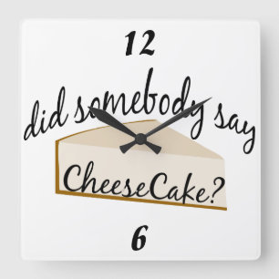 Cheesecake Wall Clock Quadratische Wanduhr