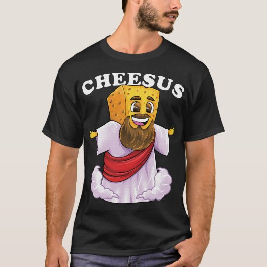 Cheesus Jesus Christus Christlicher Käse Pun Ch T-Shirt (Vorderseite)