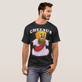 Cheesus Jesus Christus Christlicher Käse Pun Ch T-Shirt (Vorne ganz)