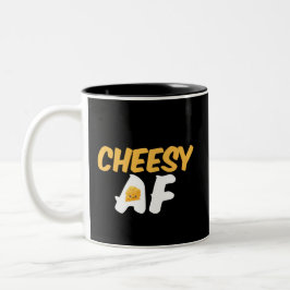 Cheesy AF Funny und Niedlicher Käsevorsprung Zweifarbige Tasse