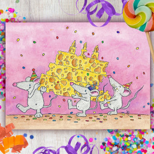 CHEESY BIRTHDAY WISHES Postcard von Nicole Janes Postkarte