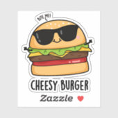 Cheesy Burger Funny Food Puns Aufkleber (Blatt)