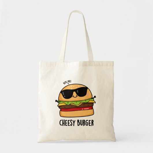 Cheesy Burger Funny Food Puns Tragetasche (Vorne)