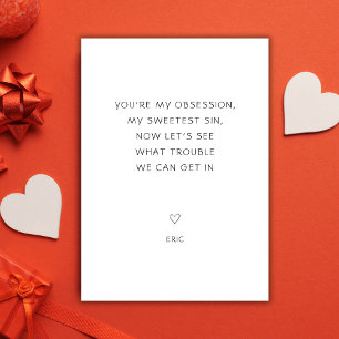 Cheesy Cheeky Meine süßeste Sünde Schmutzige Valen Feiertagskarte