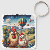 "Cheesy Chicken Ballon-Abenteuer" Schlüsselanhänger (Rückseite)