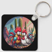 "Cheesy Chicken Desert-Abenteuer" Aluminium  Schlüsselanhänger (Rückseite)