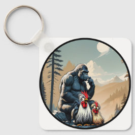 "Cheesy Chicken Meets Bigfoot Mountain" Keychain Schlüsselanhänger