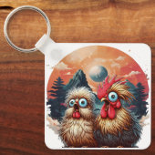 "Cheesy Chicken Mountain" Aluminum Keychain Schlüsselanhänger (Vorderseite)