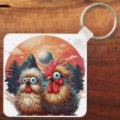 "Cheesy Chicken Mountain" Aluminum Keychain Schlüsselanhänger (Rückseite)