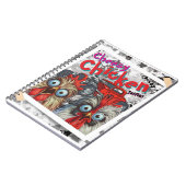 "Cheesy Chicken Selfies" Hot Rod Spiral Notebook Notizblock (Linke Seite)